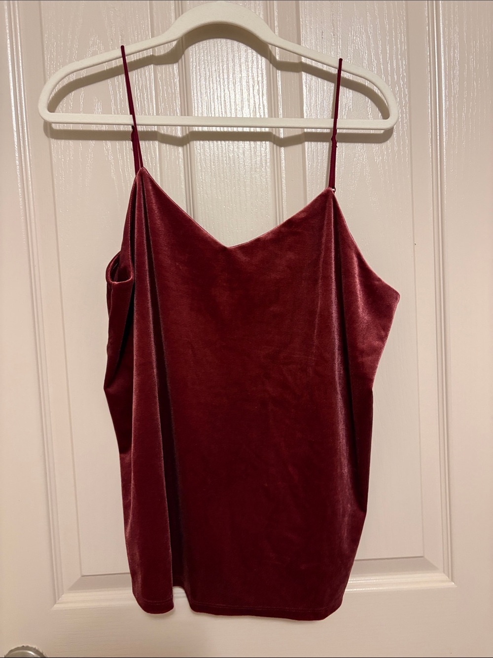 a new day Burgundy Velvet Spaghetti Strap Tank Top